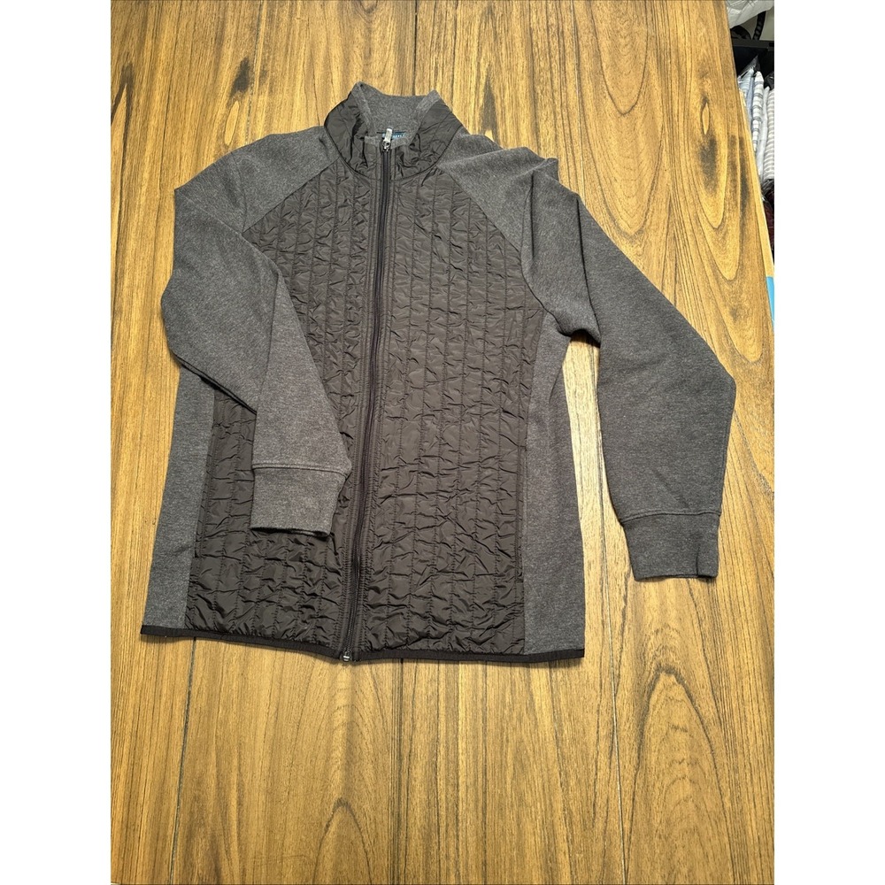 Perry Ellis Men's Black and Gray Zip Up Jacket Size Medium‎